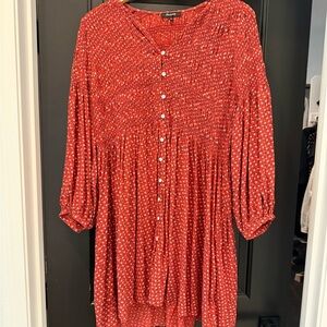 Madewell Red Patterned dress